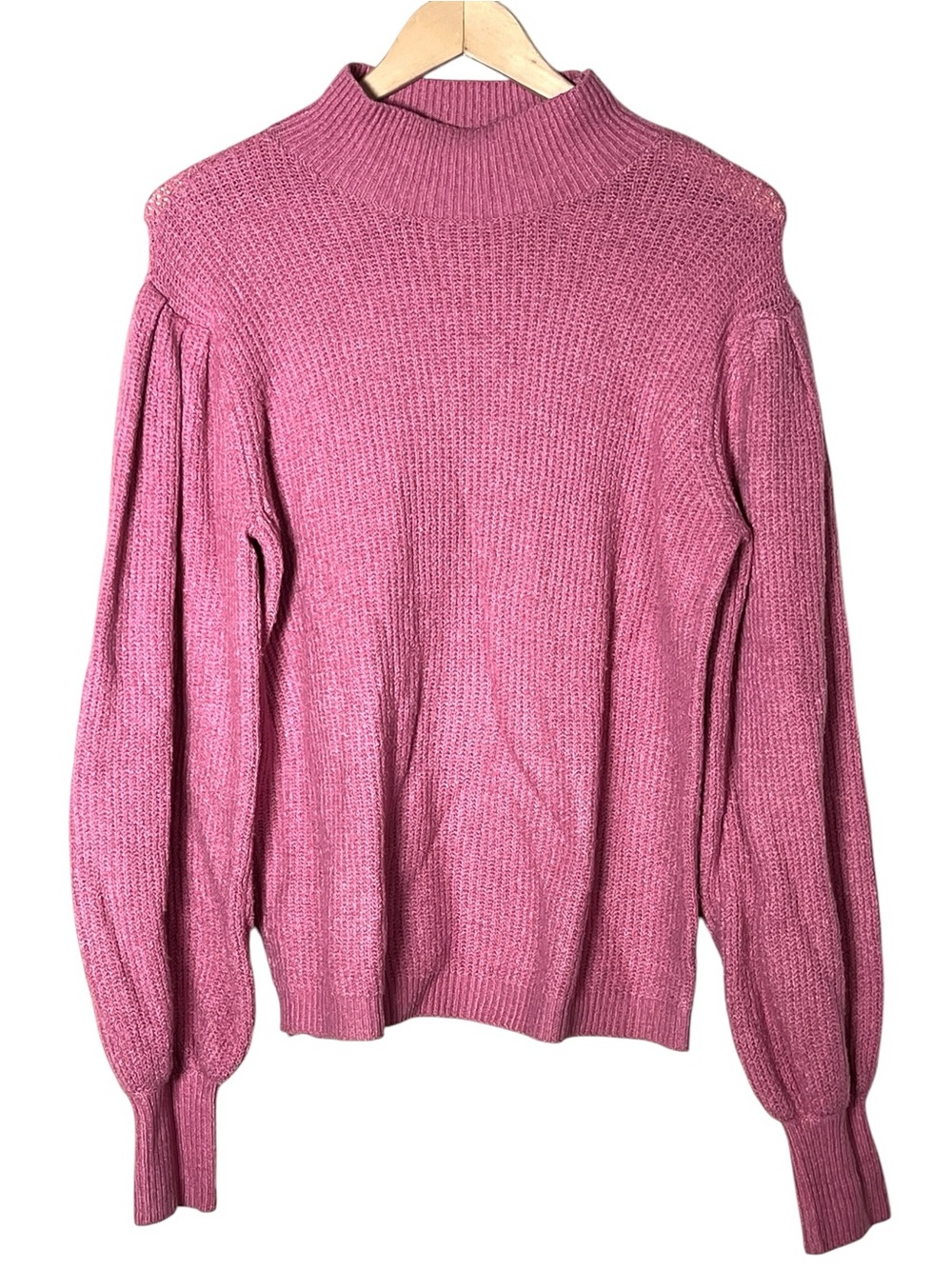 Marled Mock Neck Pink Women’s Sweater size large L B84